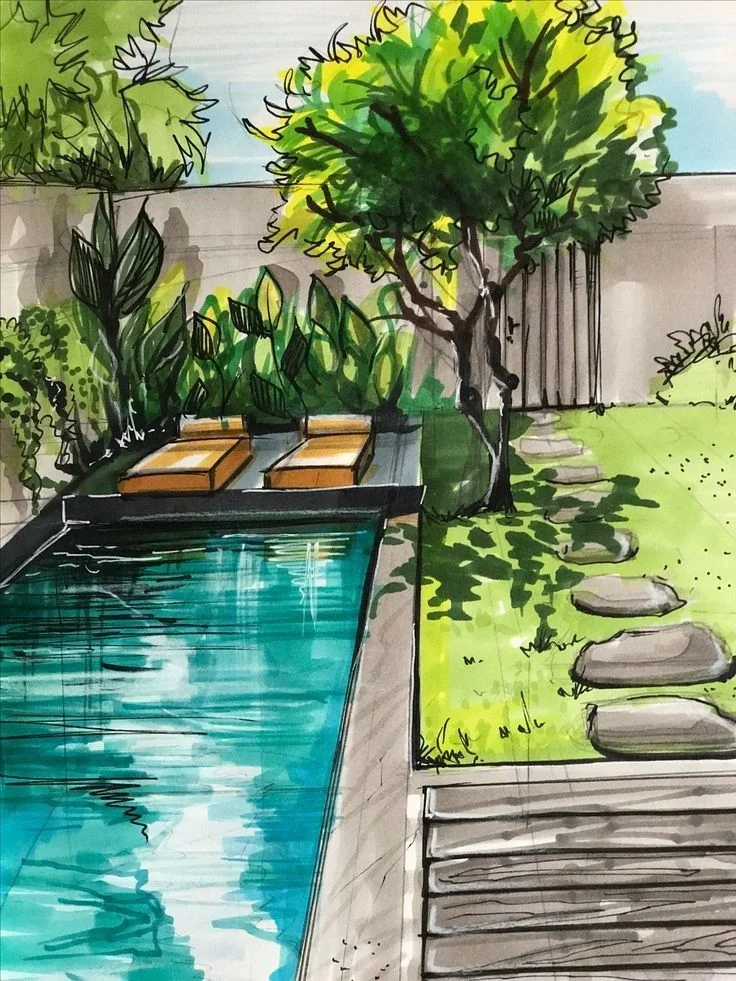 Lakaran konsep taman 6